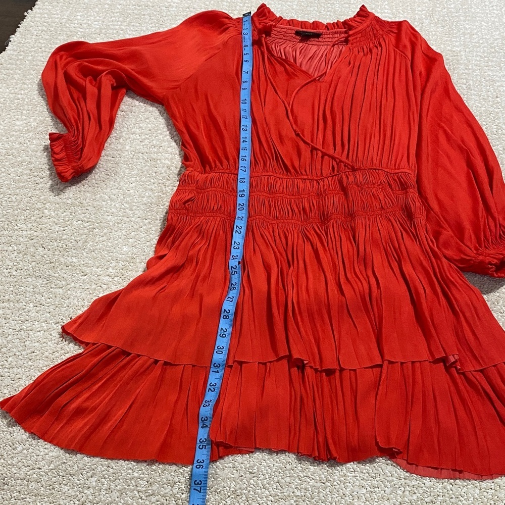Chic Red Mini Dress with Tiered Skirt - Picture 10 of 15